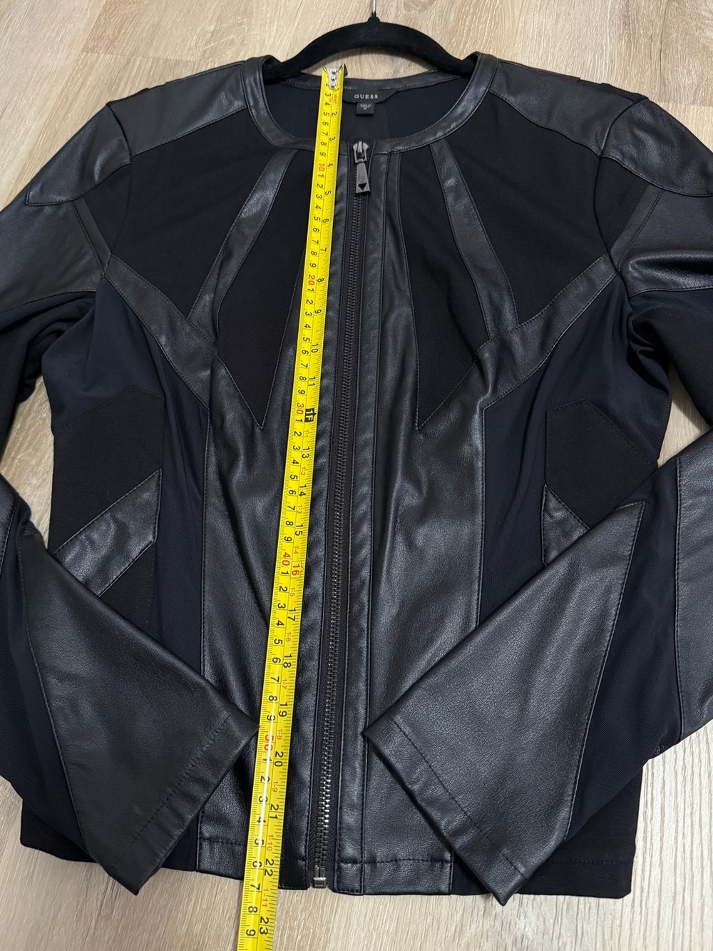 Guess Faux Leather Mesh Jacket - Black - Picture 4 of 6